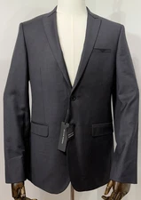 New JEAN-LOUIS SCHERRER Preston Charcoal Gray Suit Formal Blazer Jacket 40/48