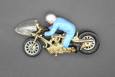 Vintage CORGI 681 STUNT MOTORCYCLE with fairing and rider Avon slick tyres