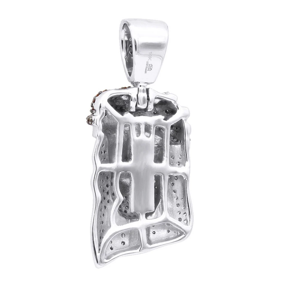 Colgante Mini Jesús Único Para Hombre Oro 10K 1/2 Ct Azul Rojo Amarillo Diamantes Foto 2 de 4