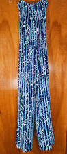 Lilly Pulitzer Tia Santorini Blue Beach Break Strapless Jumpsuit - Size Medium