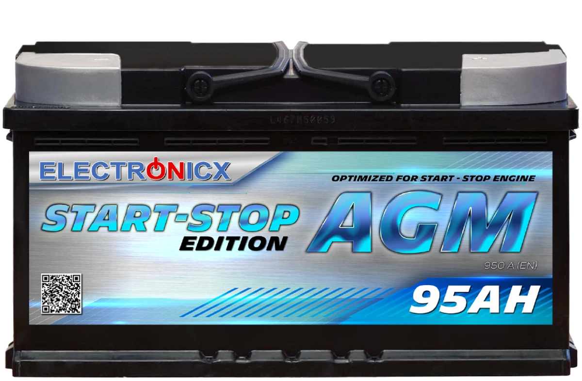 Electronicx AGM Start-Stop 95 AH Autobatterie Starterbatterie Batterie 12V 950A