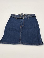 "Rare" Vintage Red Denim Jean Skirt With Belt Girls 8 Denim Light Wash