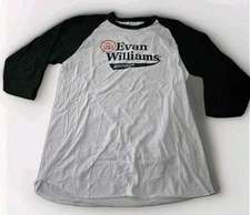 EVAN WILLIAMS BOURBON MENS Sz M Baseball 3/4 Sleeve Black White T-SHIRT NWOT