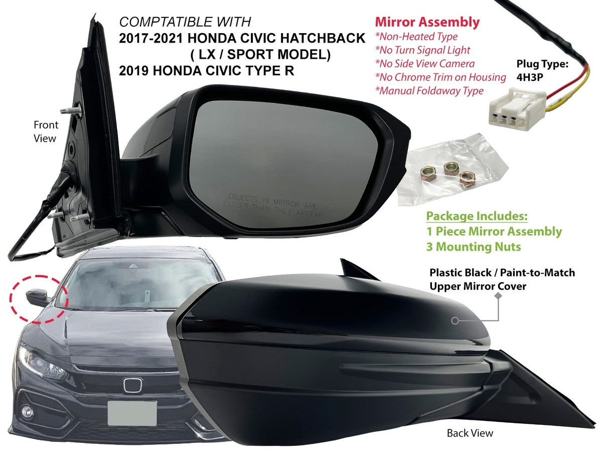 Mirror for HONDA CIVIC Hatchback LX & Sport Model 2017-2021