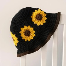 Sunflower Crochet Bucket Hat PATTERN (Digital Download)