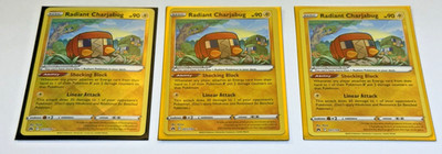 Pokemon 3 Card REVERSE HOLO Lot - Radiant Charjabug - Crown Zenith 2023