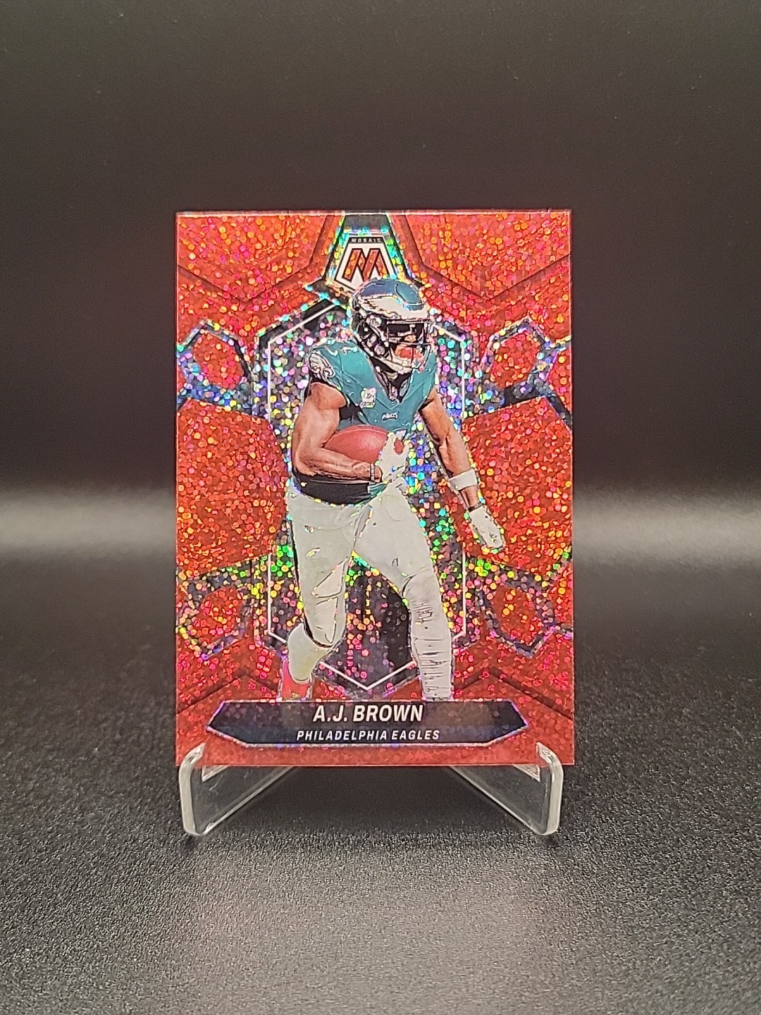 2024 Panini Mosaic A.J. Brown #178 Red Sparkle Prizm Eagles SP