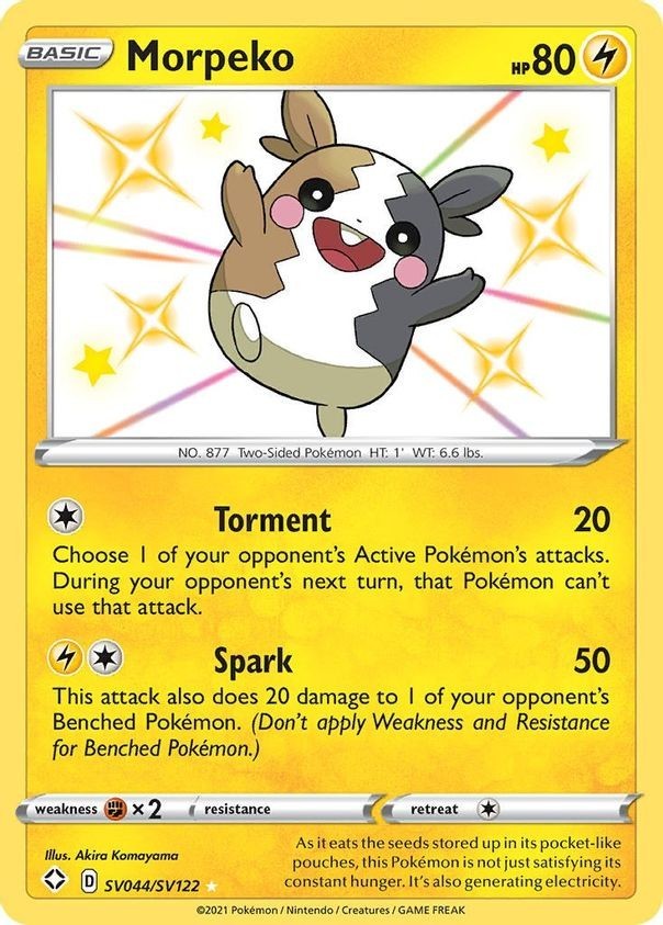 Morpeko - SV044/SV122 - Pokemon Shining Fates Sword Shield Shiny Rare Card NM