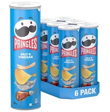 Pringles Salt & Vinegar Sharing Crisps share pack 6 x 165g FRESH & FREE SHIPPING
