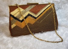 Vintage Walborg Beaded Ladies Evening Purse/ Clutch W/ Original Mirror And Pouch