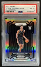 2023-24 Panini Prizm Victor Wembanyama Prizm Silver Rookie RC #136 Spurs PSA 10