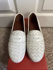 ROBERT ZUR Petra Loafter White Shoes Women's Woven Leather Size 7 AA BRAND NEW