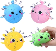 4 PCS Dolphins Water Balls, Sensory Stress Relief Floating Pool Toys for Kids, W