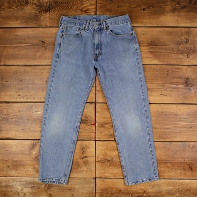 Levis 505 Jeans 32x30 Herren Blau Regular Straight Light Stonewash Rot Denim