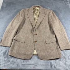 Vintage Chaps Ralph Lauren Wool Tweed Sport Coat Blazer Mens 46 Herringbone
