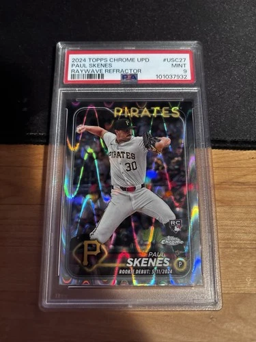 2024 Topps Chrome Update Paul Skenes RayWave Refractor #USC27 PSA 9 Pirates