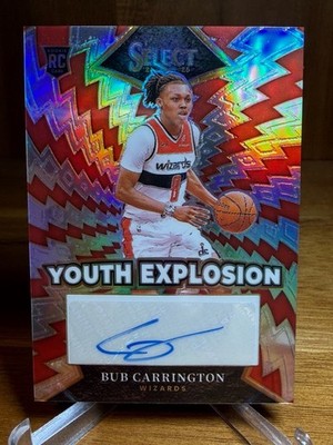 2024-25 Panini Select Bub Carrington Youth Explosion Auto Prizm #YE-BUB Wizards
