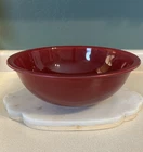 Vintage PYREX 4L #326 Burgundy Dark Cherry Mixing Bowl Clear Bottom