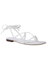 MARC FISHER Womens White Latent Square Toe Thong Sandals Shoes 6.5 M