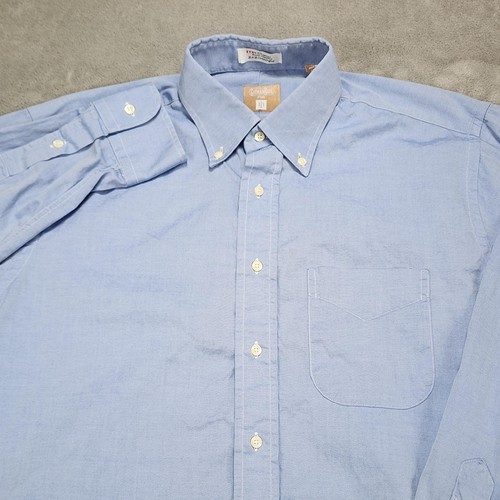 Gitman Bros Shirt Mens 16.5 35 Blue Oxford Button Down USA Made Cotton Pocket - Picture 2 of 12