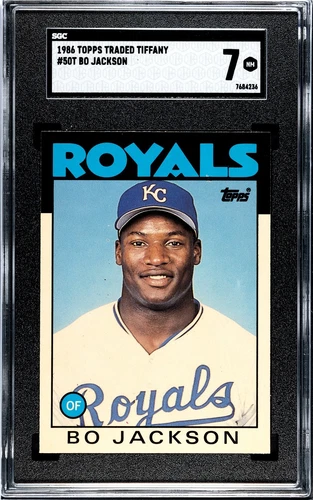 Bo Jackson 1986 Topps Traded Tiffany Card (RC) #50T- SGC Graded 7 NM - KC ROYALS