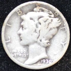 1930-S VERY GOOD Mercury Dime, 90% SILVER!