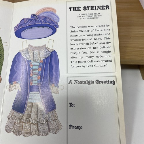 The 1907 Jumeau & The Steiner Victorian Doll Paper Greeting Card Peck Gandre - Picture 9 of 11