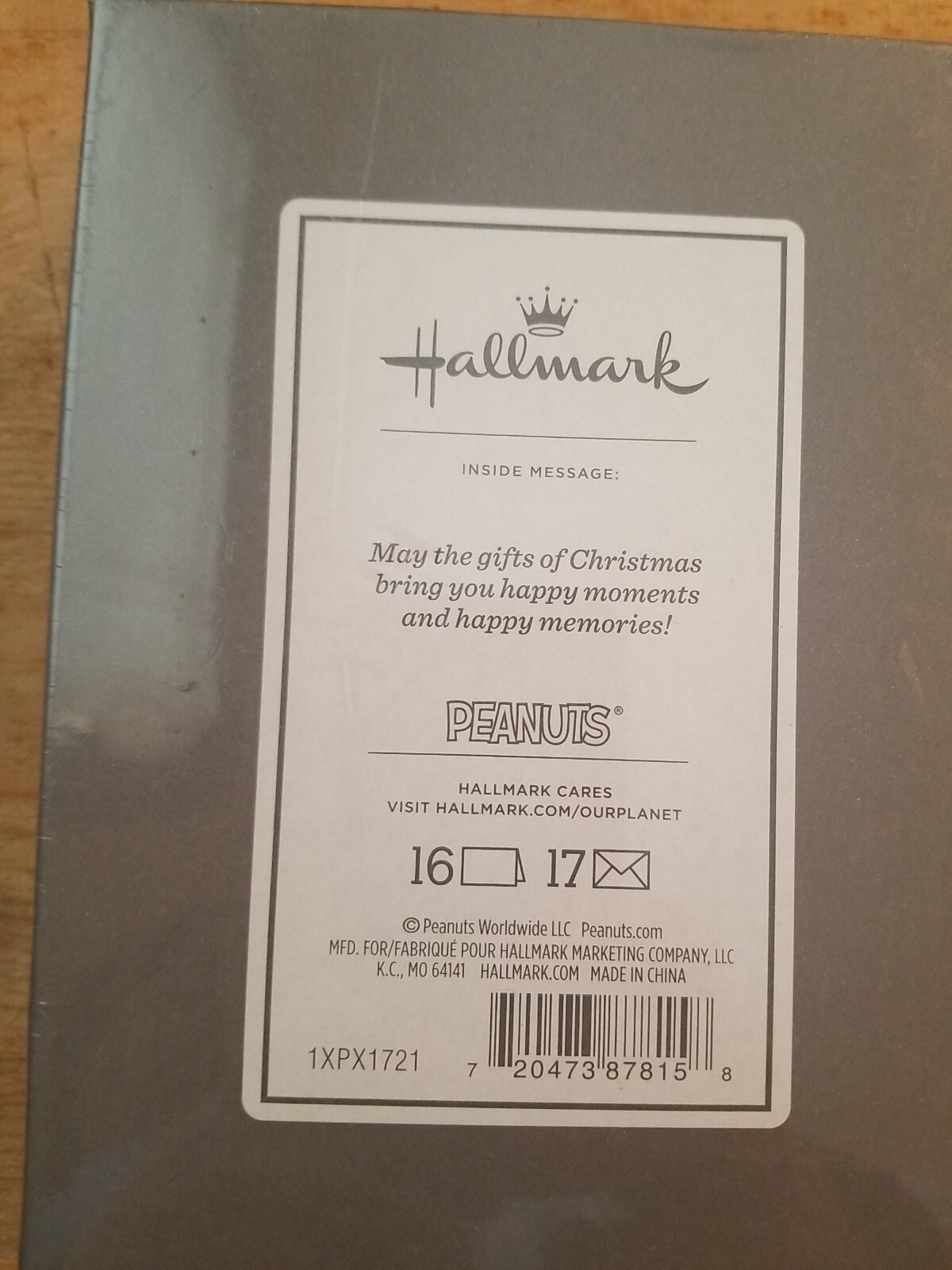 Hallmark Peanuts Snoopy & Woodstock Christmas Gift Exchange Card Box