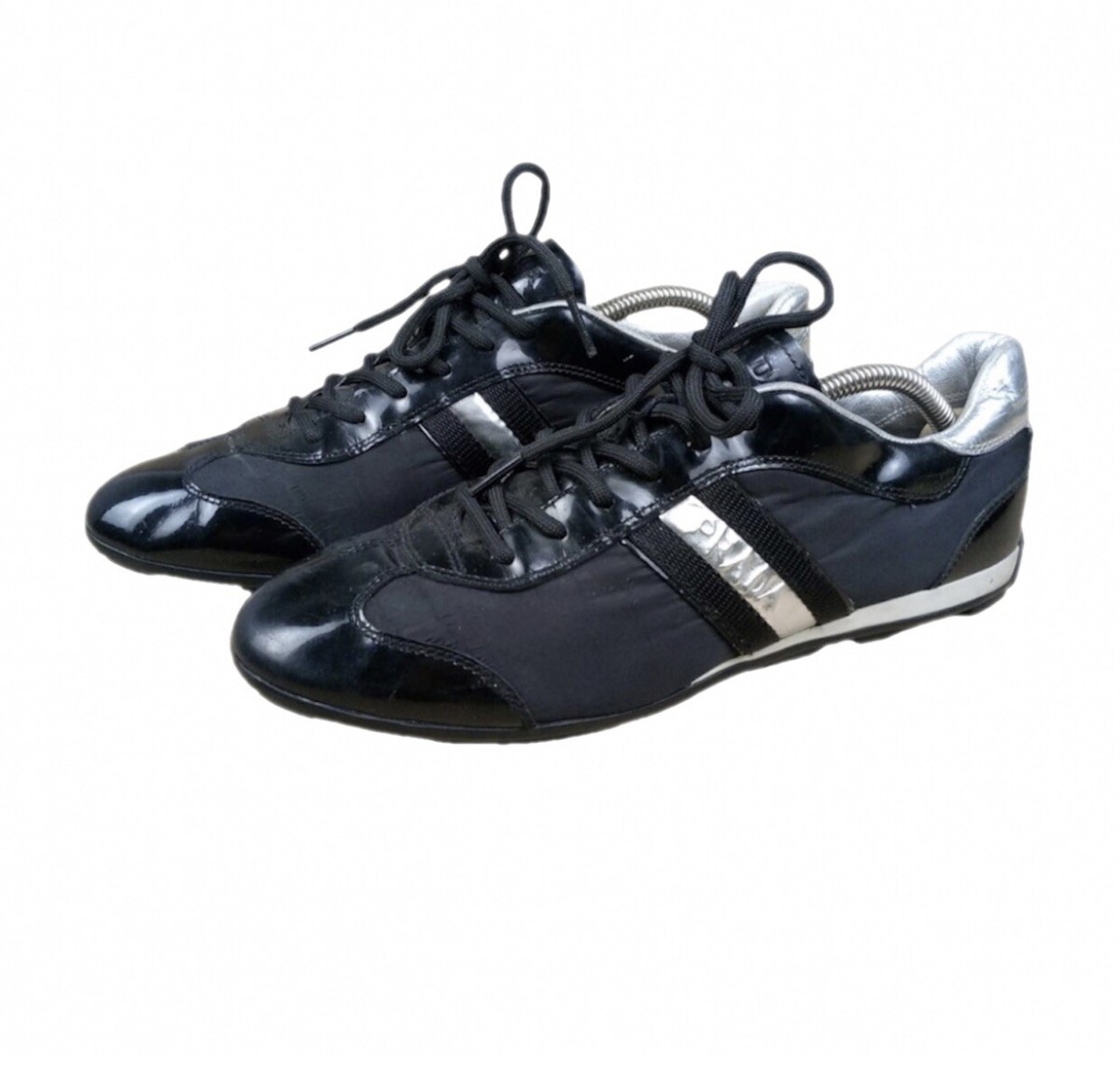 靴 PRADA SPORT Logo ballet shoes BLACK Prada Sport Black Patent Leather Ballet Flats Size 36 | eBay