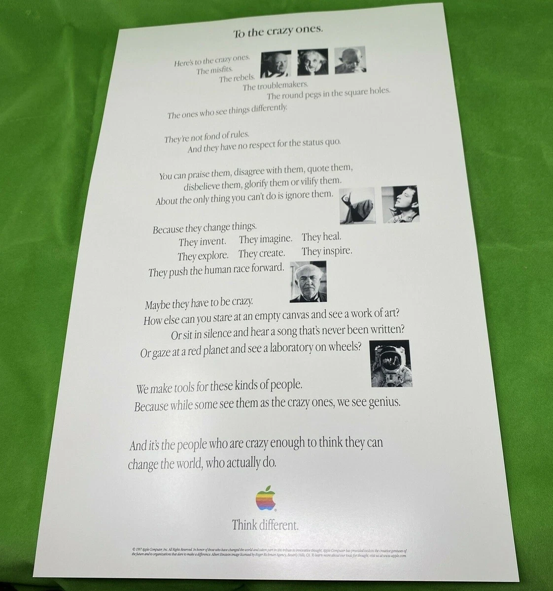 apple think different poster products for sale | eBay