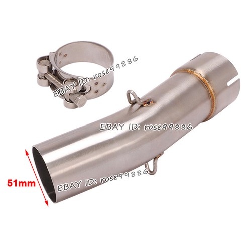 For SUZUKI SV650 2003-2015 Middle Exhaust Pipe Link 51mm Muffler Tail Tube - Picture 3 of 7