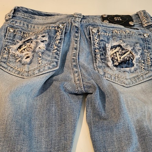 Miss Me Jeans Womens 27x29 Boot Cut Light Blue Wash Low Rise JE5862B2N  - Picture 14 of 18