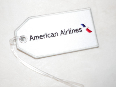 AMERICAN AIRLINES BAGGAGE LUGGAGE TAG EMBROIDERED AIRPLANE PILOT CUSTOM GIFT NEW