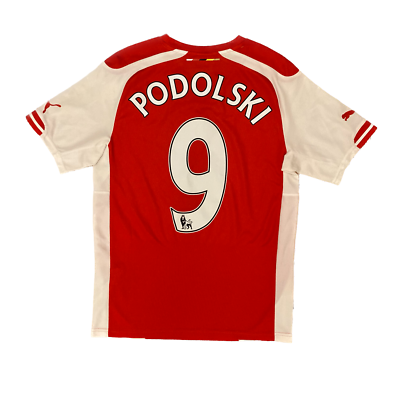 Arsenal FC Home Jersey 2014-2015 Mens Size XS #9 Lukas Podolski