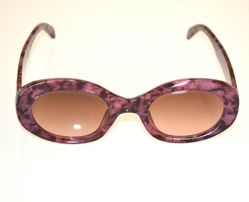 Occhiali da sole donna viola prugna glicine maculato lenti marroni bronzo W81 - Foto 3 di 6
