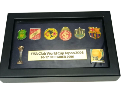 FIFA Club World football Cup Japan 2006 pin badge in frame