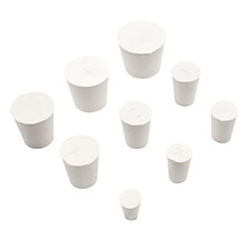 32 PCS 9 Assorted Sizes Solid Rubber Stoppers, White Lab Plugs, Tapered Shaped
