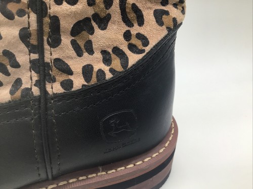 John Deere“Growin Like A Weed”Leather Leopard Cowgirl/Boy Boots Sz.5.5M JD3310 - Picture 5 of 19