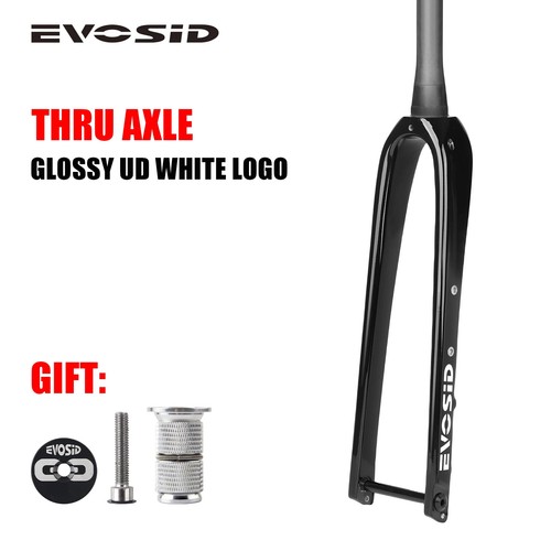Horquilla rígida de carbono para bicicleta de carretera 700C 12x100 mm bicicleta de grava eje pasante horquillas duras - Imagen 10 de 24