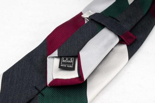 Ike Behar New York Silk Tie Multicolor Stripes Men's Designer Necktie USA - Picture 3 of 6