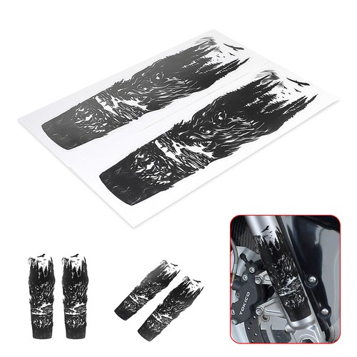 2pc Motorcycle Front Fork Skull Decals Graphic Sticker For Harley Cruiser Bobber - Foto 1 di 8