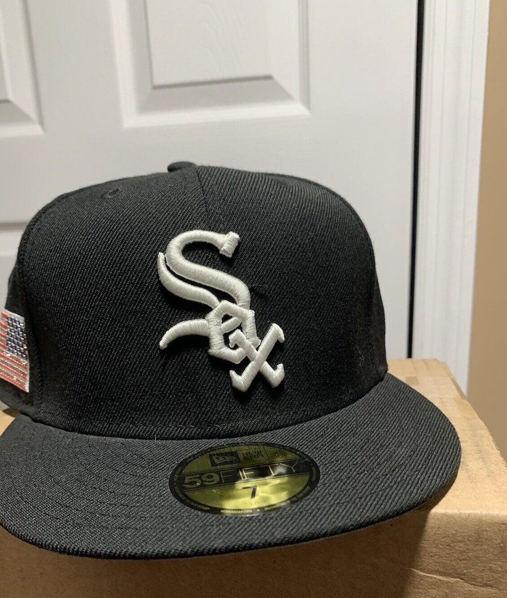 SWAROVSKI x New Era CHICAGO WHITE SOX HAT SZ 7 USA Flag New SWAROVSKI x New Era CHICAGO WHITE SOX HAT SZ 7 USA Flag New