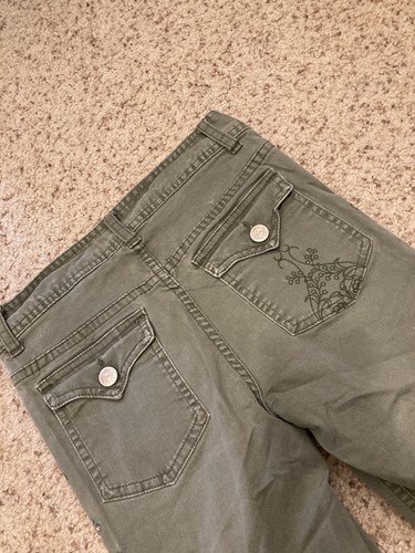 Canyon River Blues Girls Size 10 Olive Green Pants Embellished Rhinestones - Picture 5 of 11