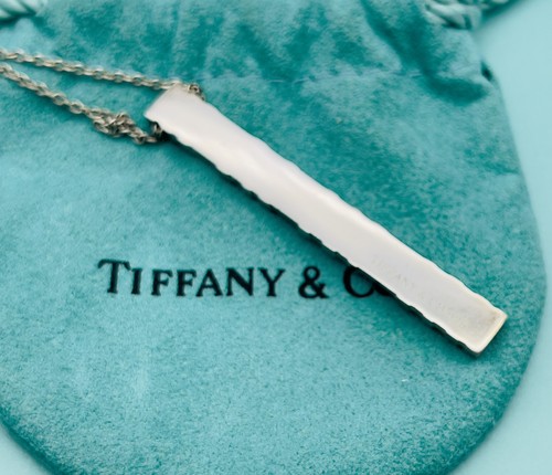 TIFFANY & CO. Necklace Atlas Bar Long Sterling Silver 18” H-49 - Picture 3 of 6