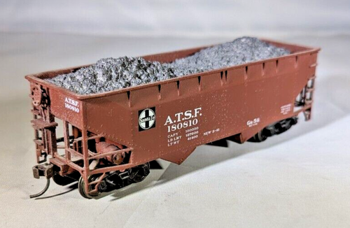 Atlas, Santa Fe, ATSF 180810, 2-Bay Open Top Coal Hopper w / Coal Load, HO Scale