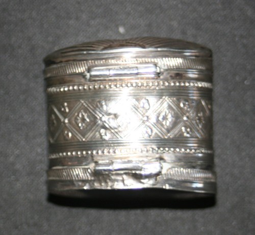 ancienne tabatière deux compartiment décor coquille argent massif milieu XIX ème - Imagen 5 de 12