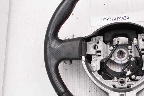 2013-2016 Subaru BRZ Scion FR-S Black Leather Steering Wheel RedStitch Paddle - Picture 5 of 10