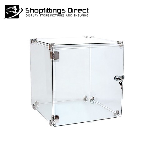 Small Display Case Cabinet Glass Cube Counter Top Showcase LED light CB1 - Picture 2 of 6