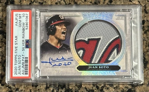2021 Topps Five Star Juan Soto Autograph Patch Rare AUTO SSP #4/5 PSA 10 POP 1