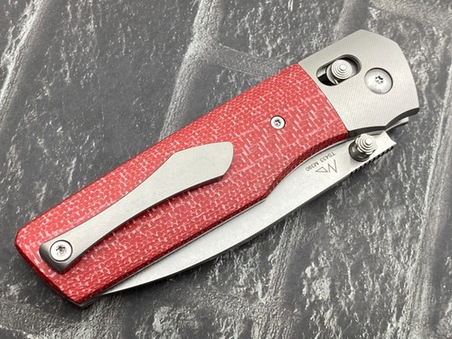 TwoSun Coltello Pieghevole M390 Manico Titanio/CF Coltello Tascabile Campeggio TS433-M390-Rosso - Foto 9 di 11
